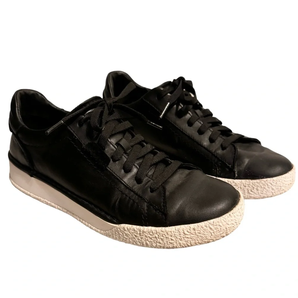 Clarks Black Leather Sneakers Size 9